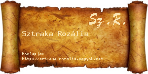 Sztraka Rozália névjegykártya